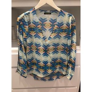 Patterned flowy sheer top